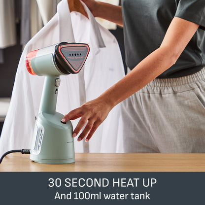 Tefal AeroSteam Garment Steamer DT9814G0 Heated Soleplate Blue Sage Green