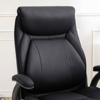 La-Z-Boy Air Lumbar Ergonomic Manager Office Chair PU Flip Arms Black Desk