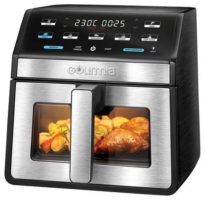 Gourmia 7.6L Digital Air Fryer Window Light 7 Preset 230°C Nonstick Black