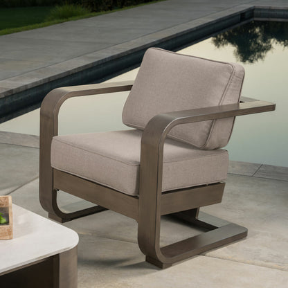 SunVilla Gibson 4PC Deep Seating Set Aluminium Sunbrella Grey Garden Sofa