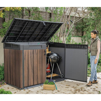 Keter Horizon Horizontal Garden Storage Shed 2020L Rosewood 190x109cm Plastic