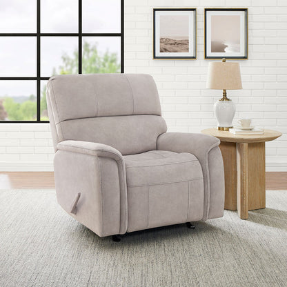 True Innovations Hayden Beige Fabric Manual Recliner Armchair Rocker Chair