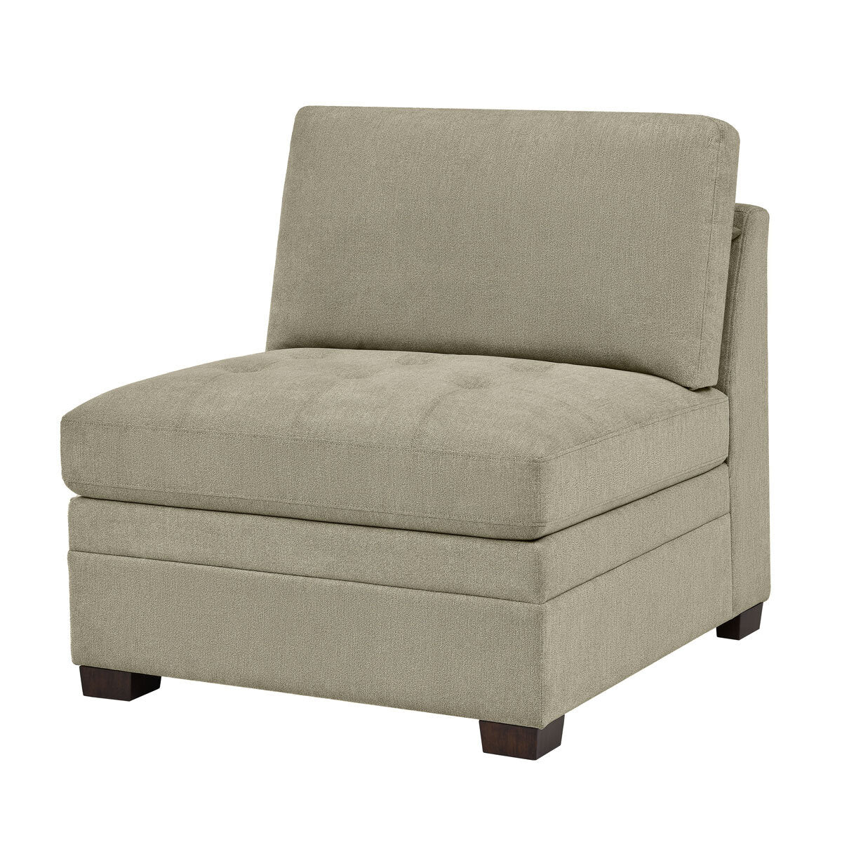 Thomasville Tisdale Modular Armless Chair Beige Fabric Pocket Coil Sofa Seat