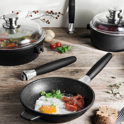 BergHOFF Eurocast 11 Piece Non-Stick Cookware Set Induction Cast Iron Black