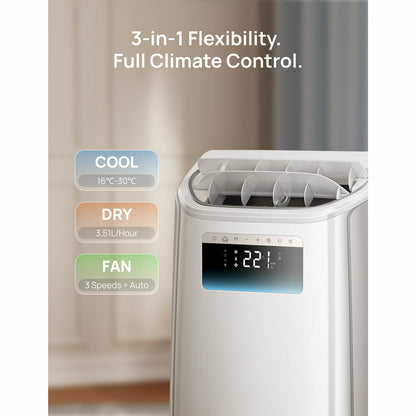 Dreo DR-HAC011S Smart Portable Air Conditioner 3-in-1 Cool Fan Dry White