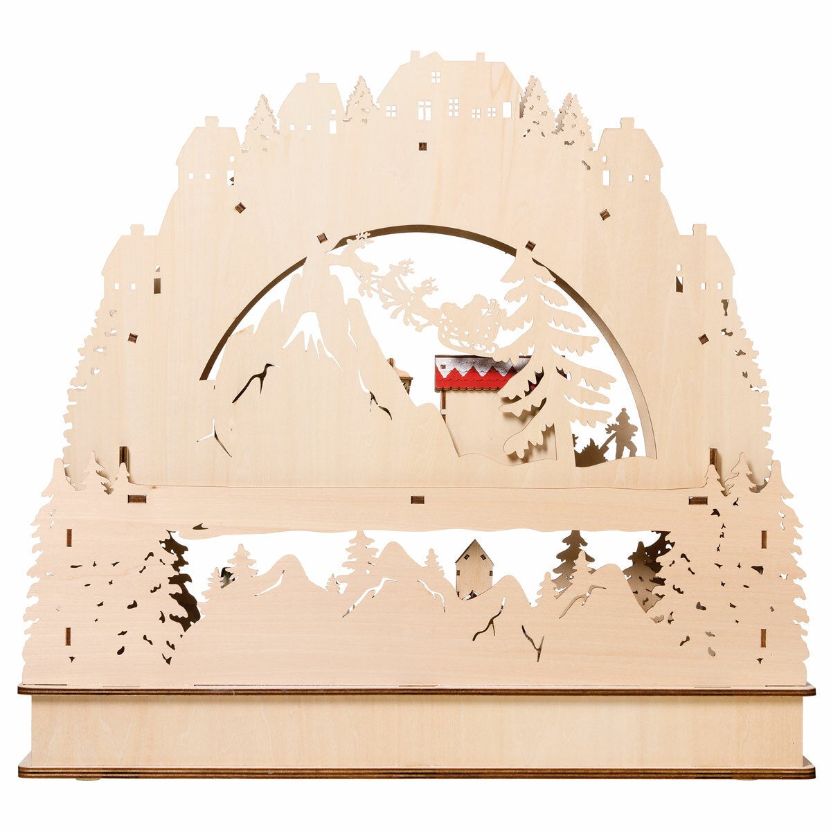 Wooden LED Advent Calendar Christmas Decoration Freestanding Jingle Bell