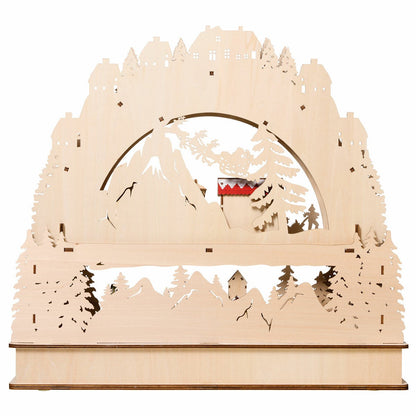 Wooden LED Advent Calendar Christmas Decoration Freestanding Jingle Bell