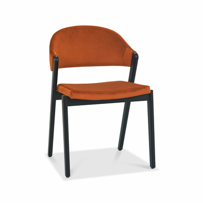 Bentley Designs Camden Rust Velvet Dining Chair Upholstered Beech 2 Pack