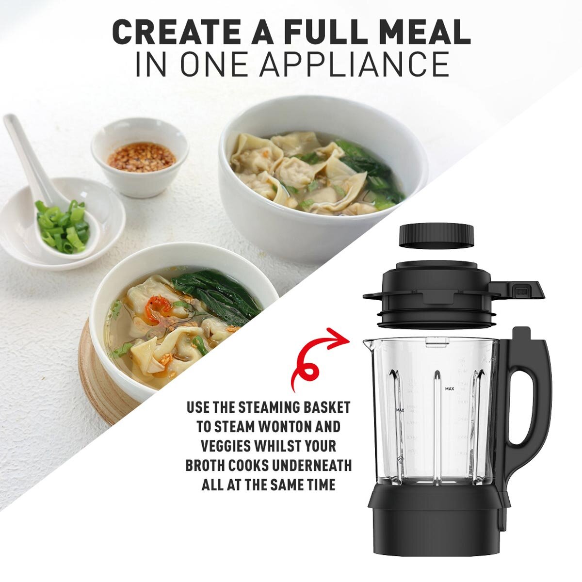 Tefal BlendForce 2 Glass Blender Soup Maker 1400W Silver BL83SD65 10 Programs