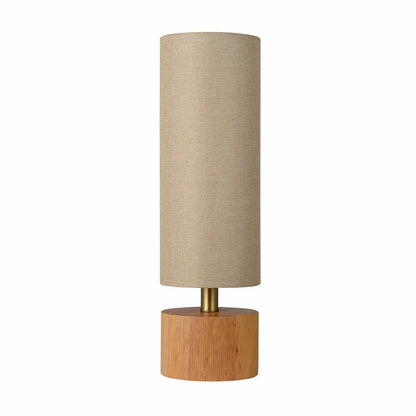 Adesso Brayden Wood Table Lamp Natural Linen Shade Bedroom Bedside Light