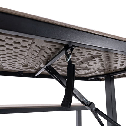 Lifetime 6ft Folding Picnic Table 60481 Seats 8 Brown All-Weather Garden