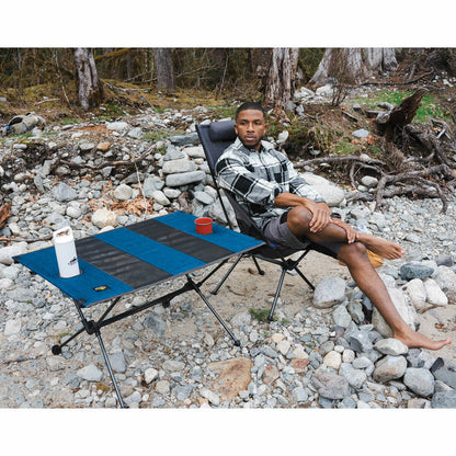 Cascade Mountain Tech Ultralight Collapsible Camping Table Blue Cup Holders