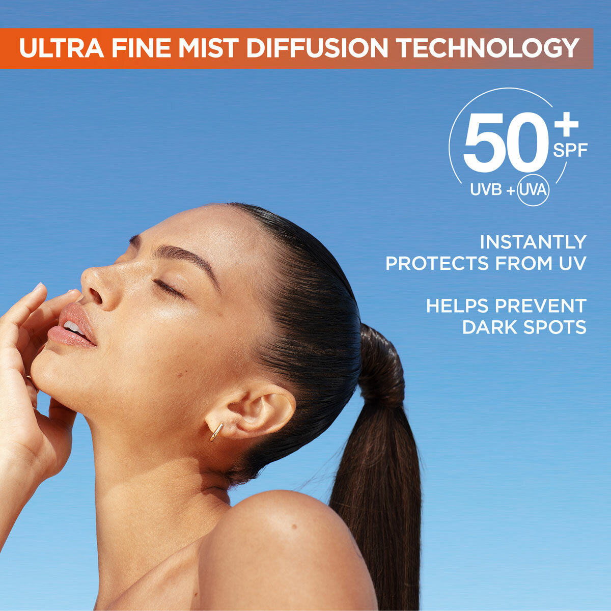 Garnier Vitamin C UV Mist SPF50+ Over Makeup Sun Cream 3x75ml Brightening