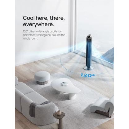 Dreo Pilot Max Smart Tower Fan DR-HTF004S Silver WiFi 12 Speed Oscillating