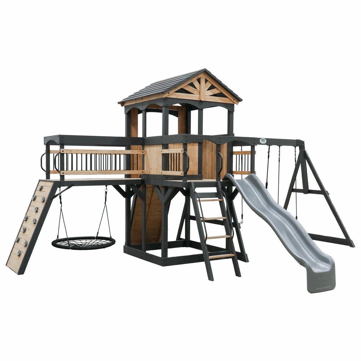 Backyard Discovery Timber Crossing Wooden Playcentre and Swing Set FSC Wood