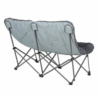 KingCamp Double Camping Chair Oversized Padded Steel FY26 Grey Oxford Bag