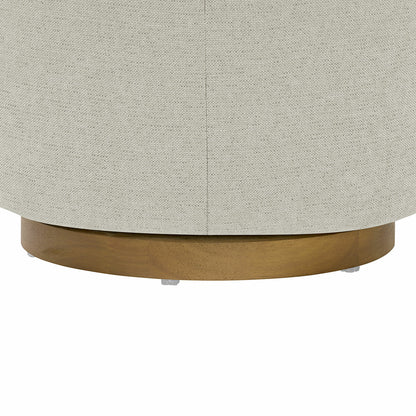 Henredon Murphy Light Grey Fabric Swivel Barrel Chair 360 Degree Pedestal