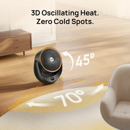 Dreo DR-HSH015 Ceramic Space Heater 2000W 3D Oscillation Whole Room Fan Black