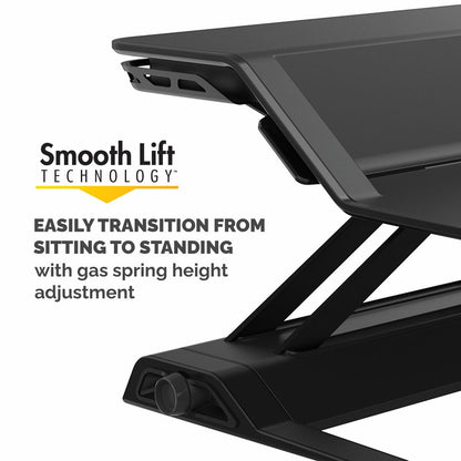 Fellowes Lotus Sit Stand Desk Workstation Black Height Adjustable Office Riser