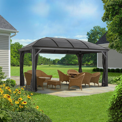 Sojag Moreno 10x16 Gazebo Aluminium Frame Galvanised Steel Roof Dark Grey