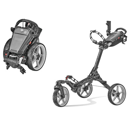 CaddyTek CaddyLite Auto+360 Golf Trolley Push Cart 3 Wheel Aluminium Grey