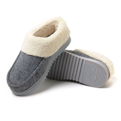Dearfoams Ladies Felted Toe Clog Slippers Small Meidum Large / Oat & Grey