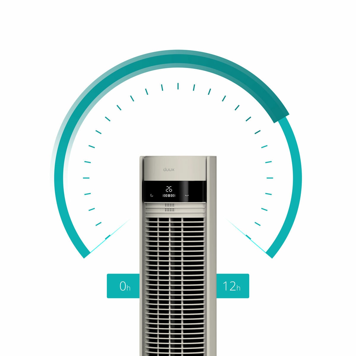 Duux Elevate Tower Fan DXTF01UK Stone 110cm 12 Speed Remote Oscillating