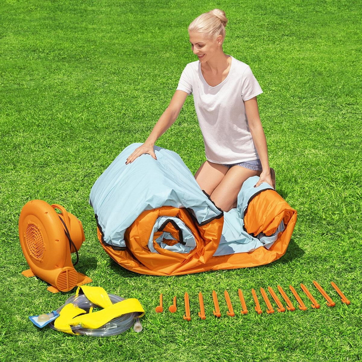 H2OGO! Tidal Tower Mega Inflatable Water Park Slide Sprinkler Black 265cm