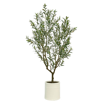 Beaumont Designs Artificial Olive Tree 6.5ft Faux Plant French Crock Pot