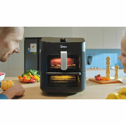 Midea Dual Basket Air Fryer 11L MAF112B0BPKW 1700W 10 Presets LED Black