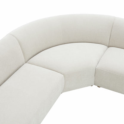 Dolen Beige Fabric 3 Piece Corner Sofa Pocket Coil Sinuous Spring Lounge Suite