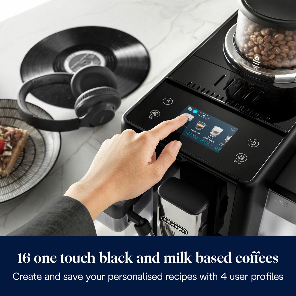 De'Longhi Rivelia Bean to Cup Coffee Machine EXAM440.55.B Black 19 Bar 1.4L