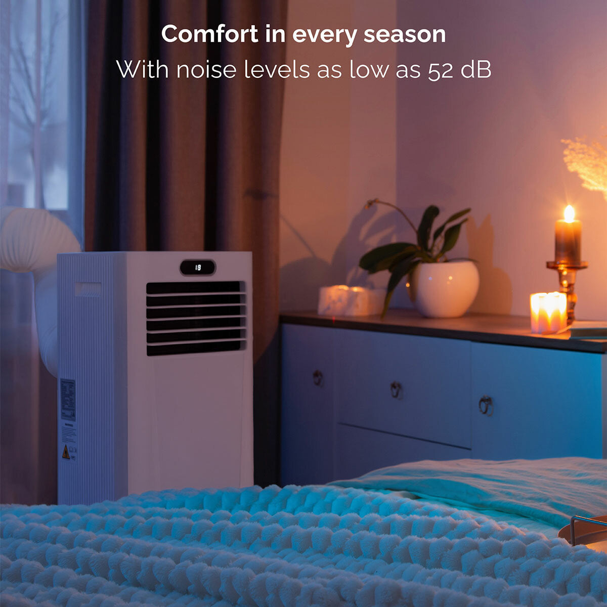 MeacoCool MC9000CHRPRO 9000 BTU Portable Air Conditioner Heater WiFi White