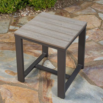 SunVilla Helio 3pc Bistro Set Grey Sling Armchairs Coffee Table Cover Garden