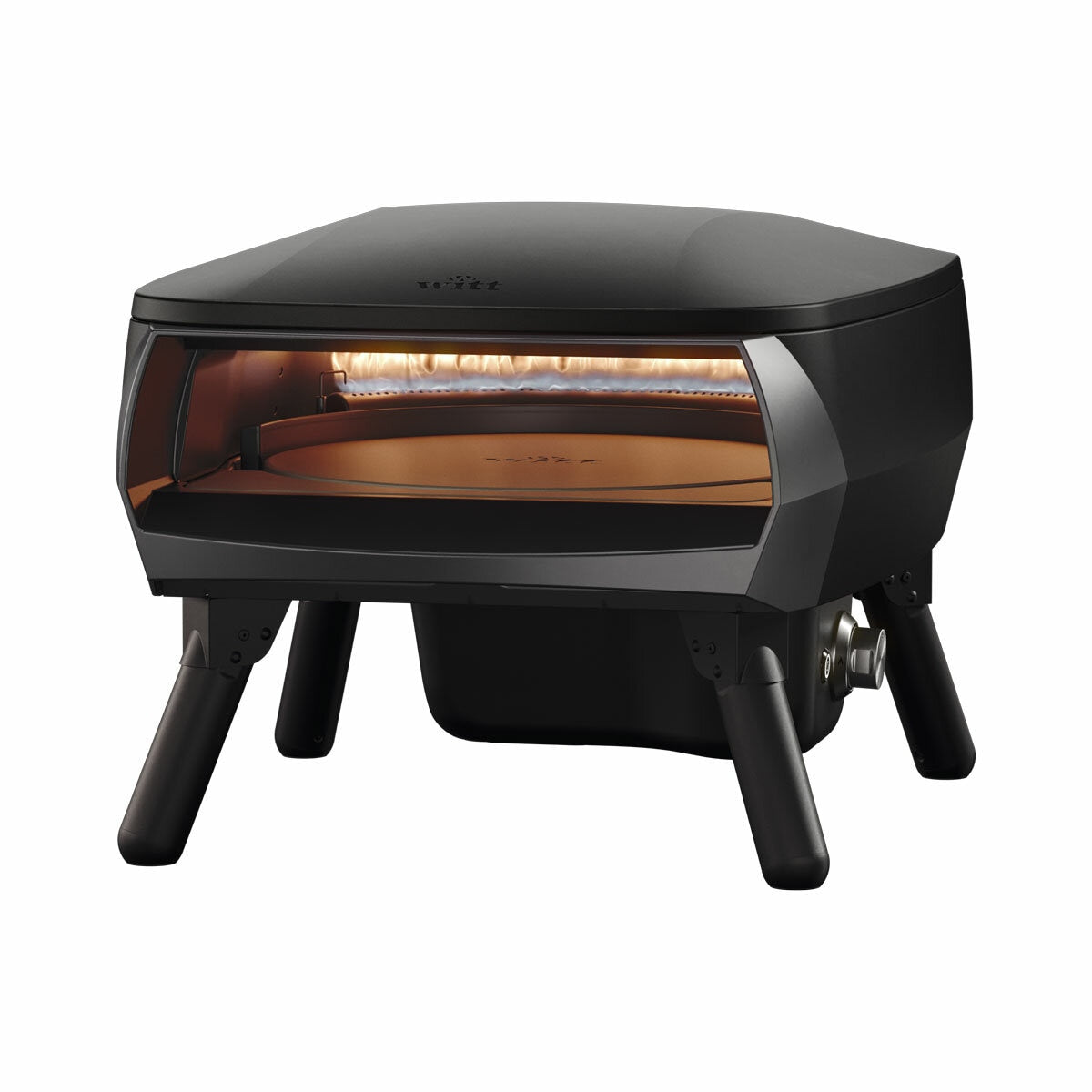 Witt Piccolo Rotante Gas Outdoor Pizza Oven 13" 500°C 5 Piece Bundle Black