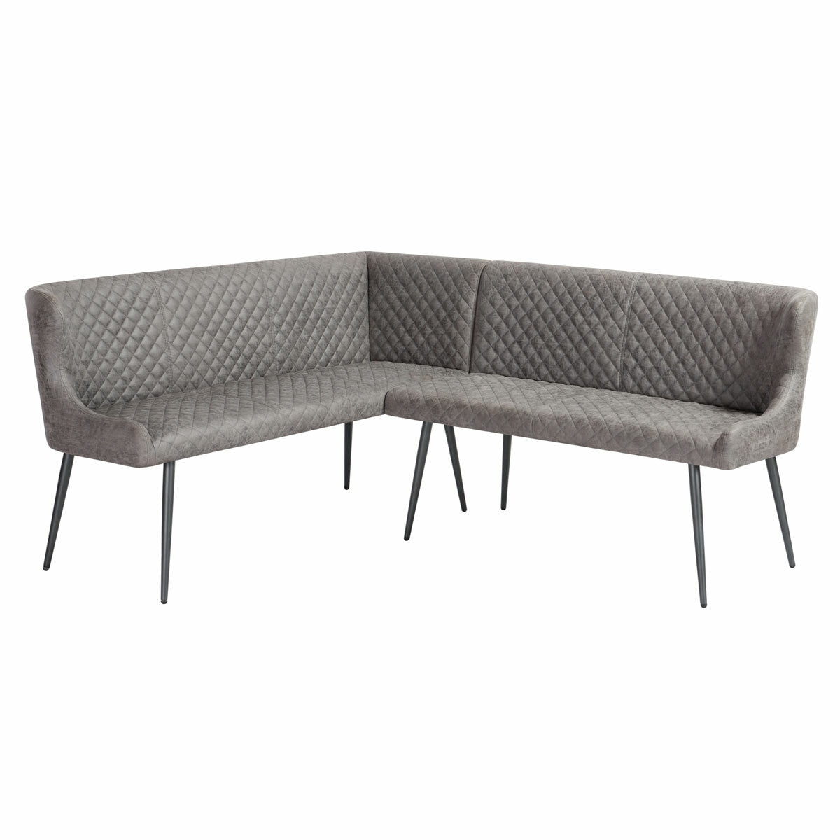 Indus Valley Henley Wooden Dining Table Grey Corner Bench Set Iron Frame Wood