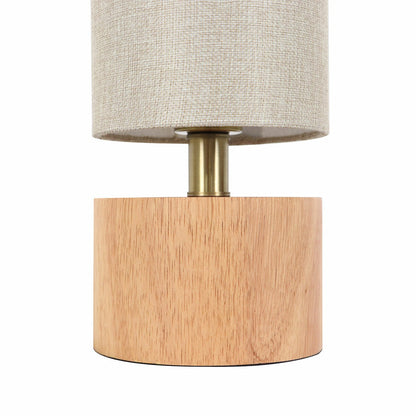 Adesso Brayden Wood Table Lamp Natural Linen Shade Bedroom Bedside Light