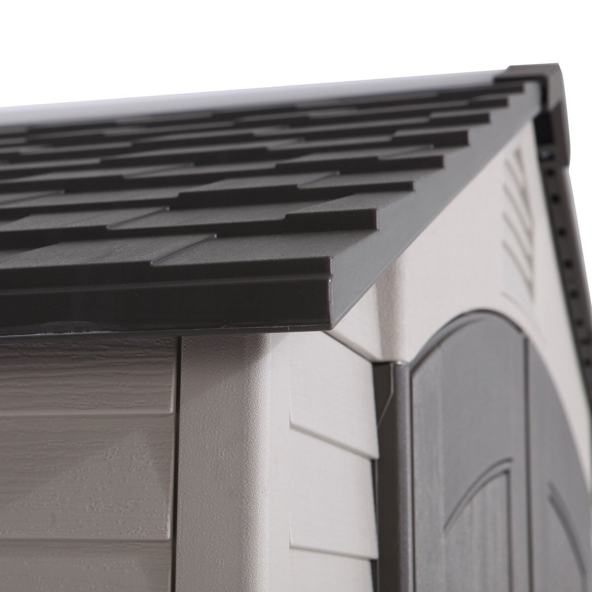 Lifetime 7x4.5ft Plastic Storage Shed 60495U HDPE Skylight Shelves Beige