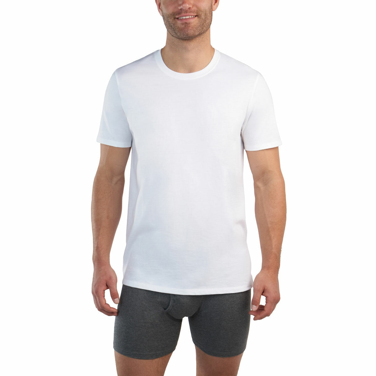 Kirkland Signature Men's White Cotton Crewneck T-Shirt Undershirt 6 Pack Large