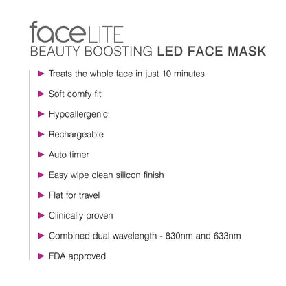 Rio Facelite LED Face Mask Beauty Boosting Light Therapy Skin Care L18 P36