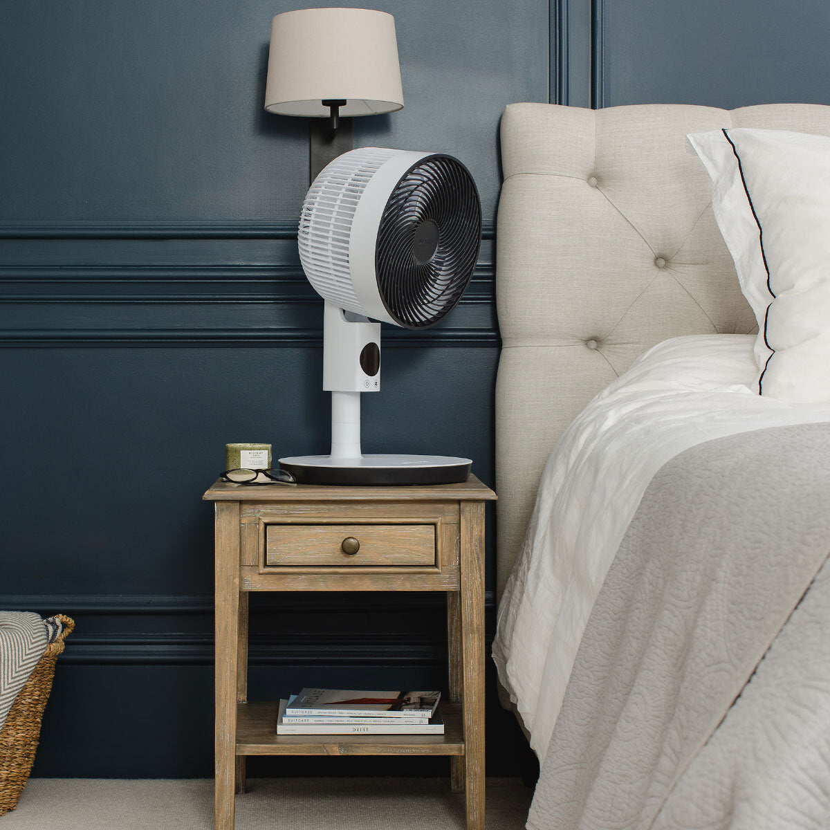 Meaco Sefte 10" 3-in-1 Pedestal Fan Air Circulator 12 Speed DC White Remote