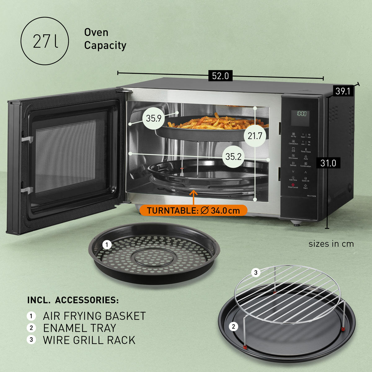 Panasonic NN-CT56RBBPQ 27L 4-in-1 Combination Microwave Oven Black Touch