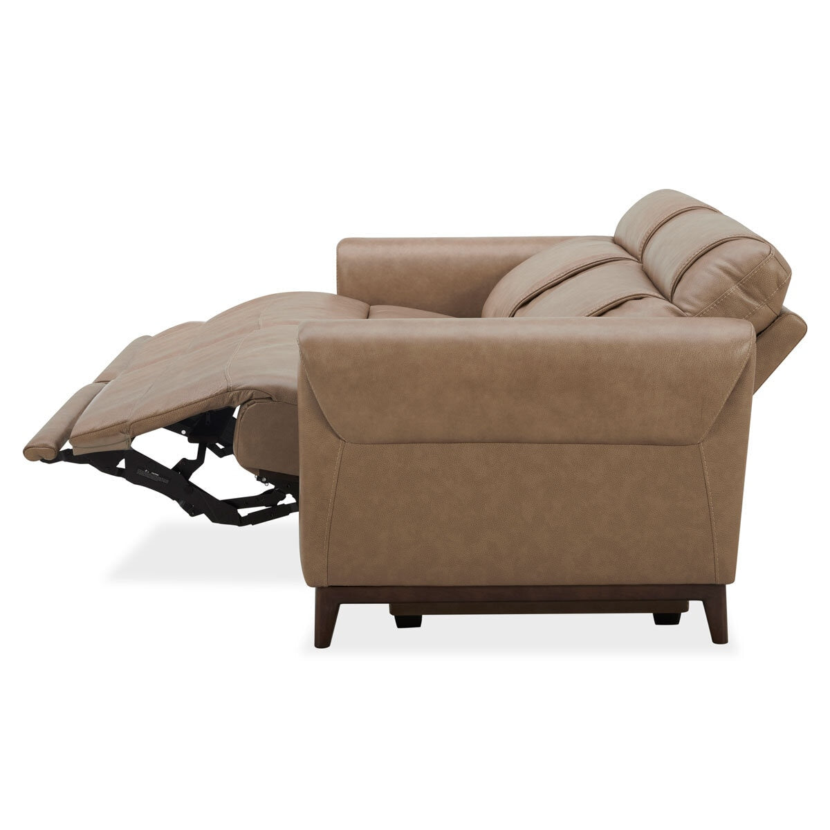 Aiden & Ivy Spencer Brown Leather Power Reclining 2 Seater Sofa 213cm Wide