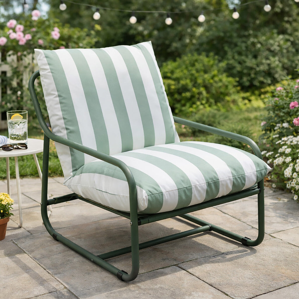 Kettler Cloud Relaxer Garden Chair FY26 Green Steel Frame Waterproof Cushions