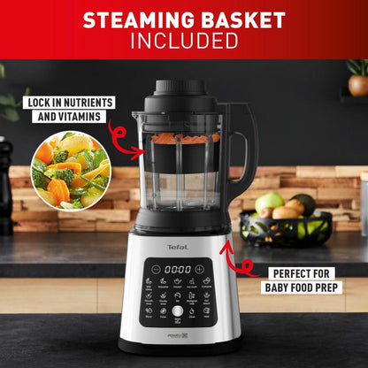 Tefal BlendForce 2 Glass Blender Soup Maker 1400W Silver BL83SD65 10 Programs