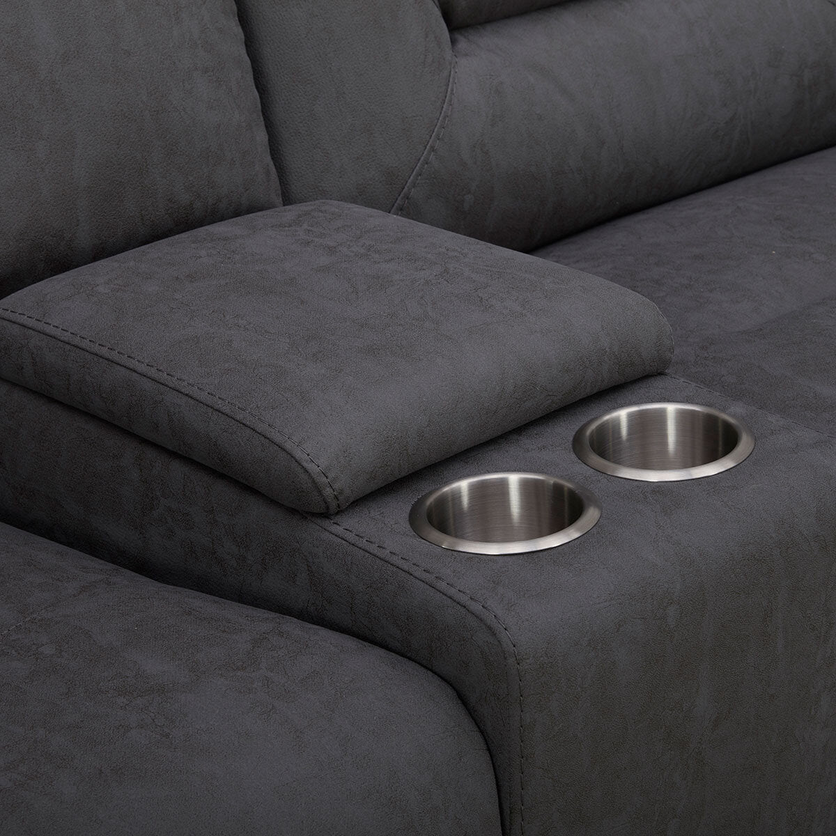 Gilman Creek Justin Grey Fabric Power Reclining Corner Sofa Sectional 3 Seat