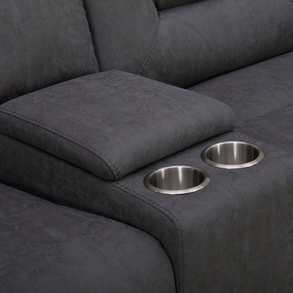Gilman Creek Justin Grey Fabric Power Reclining Corner Sofa Sectional 3 Seat