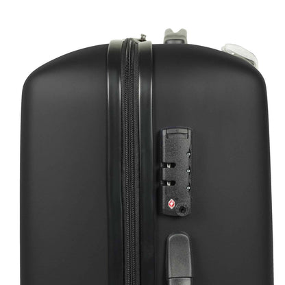 Rock Byron 3 Piece Hardside Luggage Set ABS Spinner TSA Lock Black Suitcases