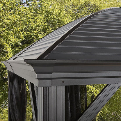 Sojag Moreno 10x16 Gazebo Aluminium Frame Galvanised Steel Roof Dark Grey