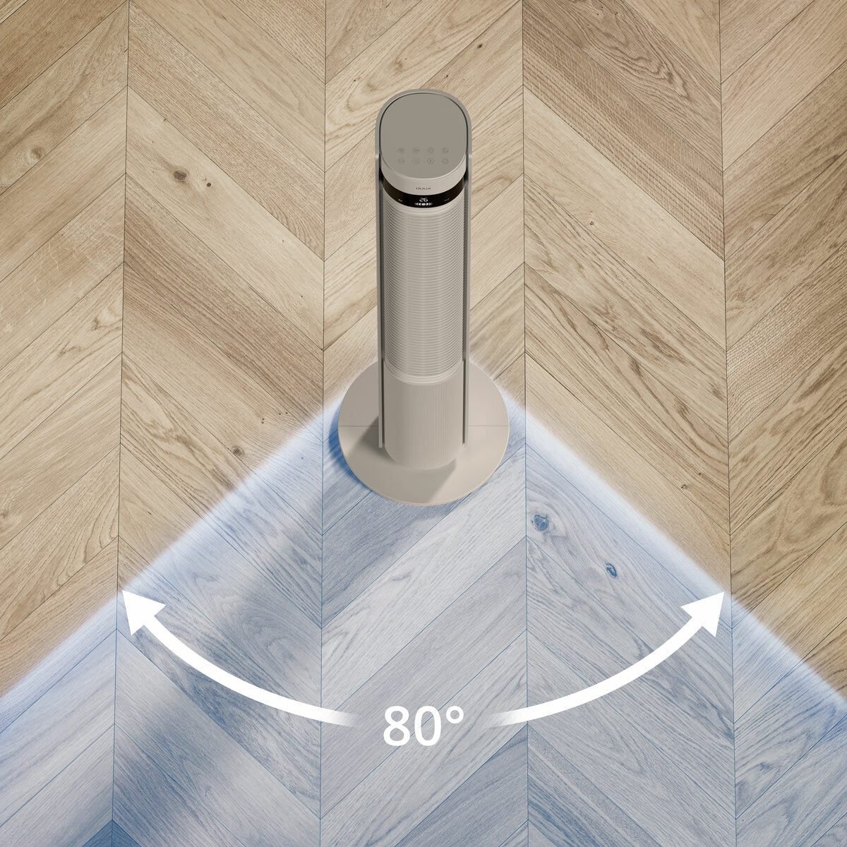 Duux Elevate Tower Fan DXTF01UK Stone 110cm 12 Speed Remote Oscillating